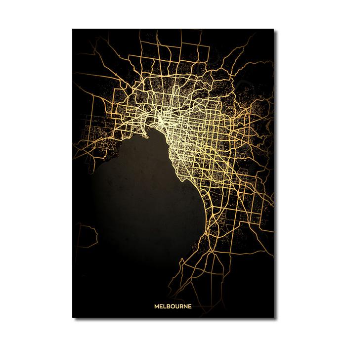 Gold Schwarz Welt Stadtkarte Wandkunst Leinwand Malerei Paris London Nordische Poster und Drucke Wandbilder für Wohnzimmer Dekor