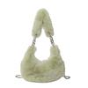 Women Chain Crossbody Bag Zipper Furry Tote Handbag Versatile Cute Satchel Bag Soft Girl Satchel Purse