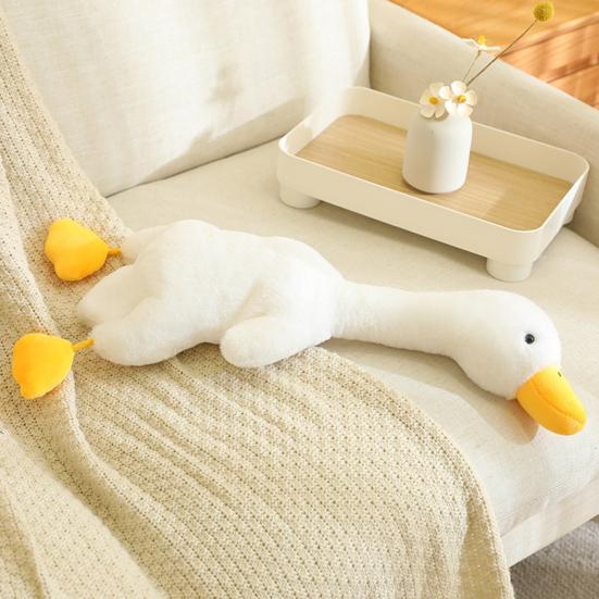 35/55/90CM Duck Stuffed Animal Toy Soft Plush Duck Sensory Plushie Squeaker Toy Christmas Development Toy Gift for