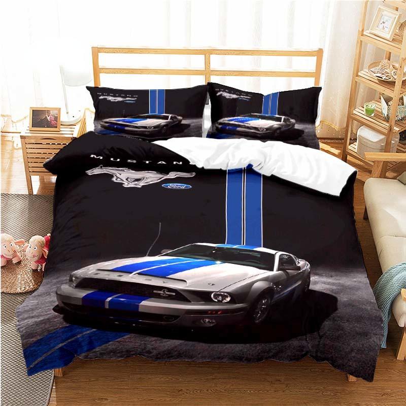 Mustang Car Pattern Duvet Cover Set Bedding For Aldult Boys Bed Set Game Quilt Cover Comforter Cover Bedding Set
