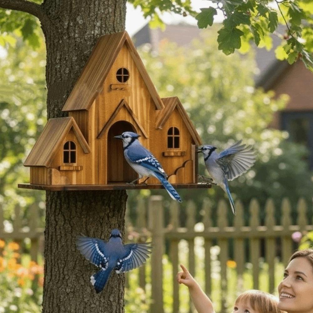 Handmade Hanging Birdhouse Ventilation Bird Villa Bird Cages Hatching Nest  Wild Birds