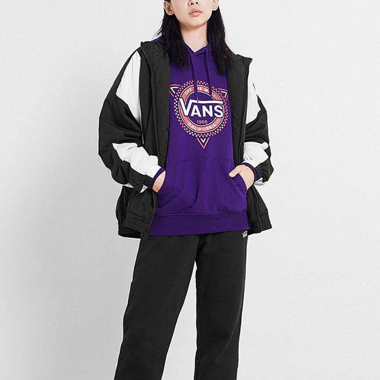 Vans Colorblock Patchwork Hooded Sports Jacket Men Outerwear Black VN0A48CJBLK