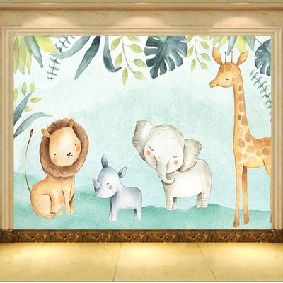Photo Wallpaper 3D Cartoon Cute Elephant Children's Bedroom Background Wall Painting Eco-Friendly Plant Fiber Mural Wall Paper Home Decor