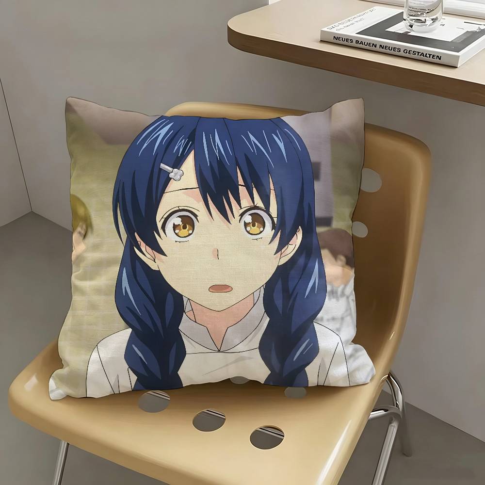 1pc Megumi Tadokoro Anime Characters Pillow Case Fashion Square Pillowcase Bedroom Sofa Room Ins Decoration Leisure