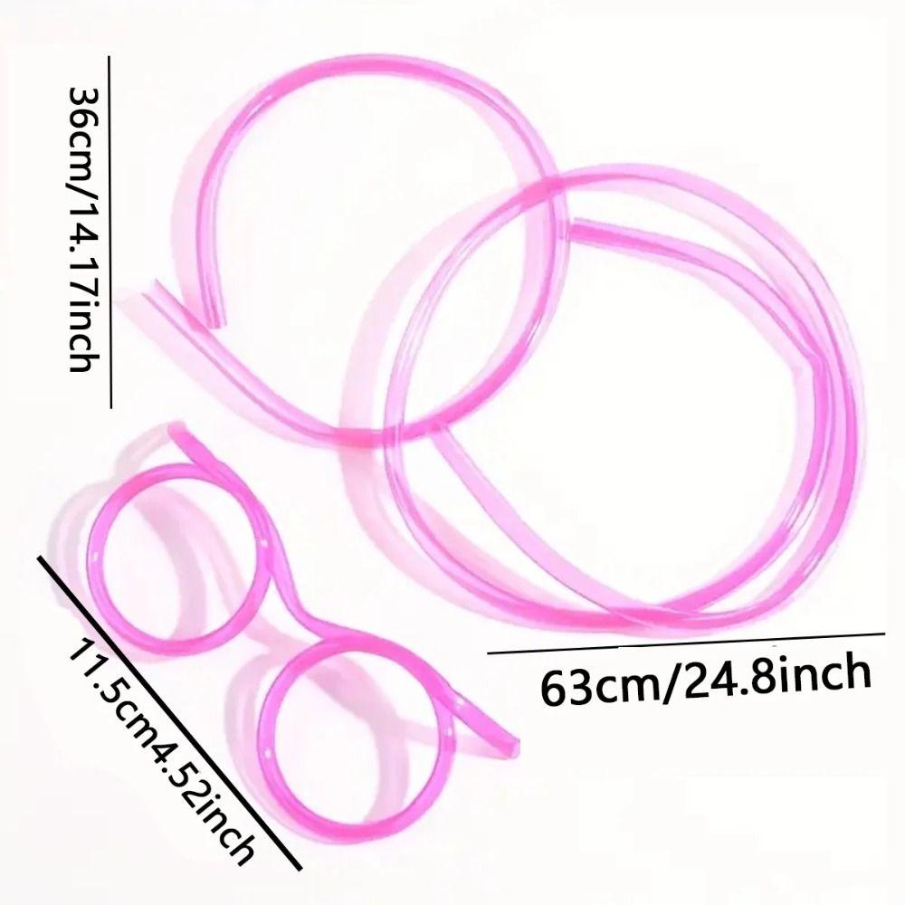 Reusable Straw Drinking Eyeglasses PVC Creativity Toy Novely Loop Straws  Party