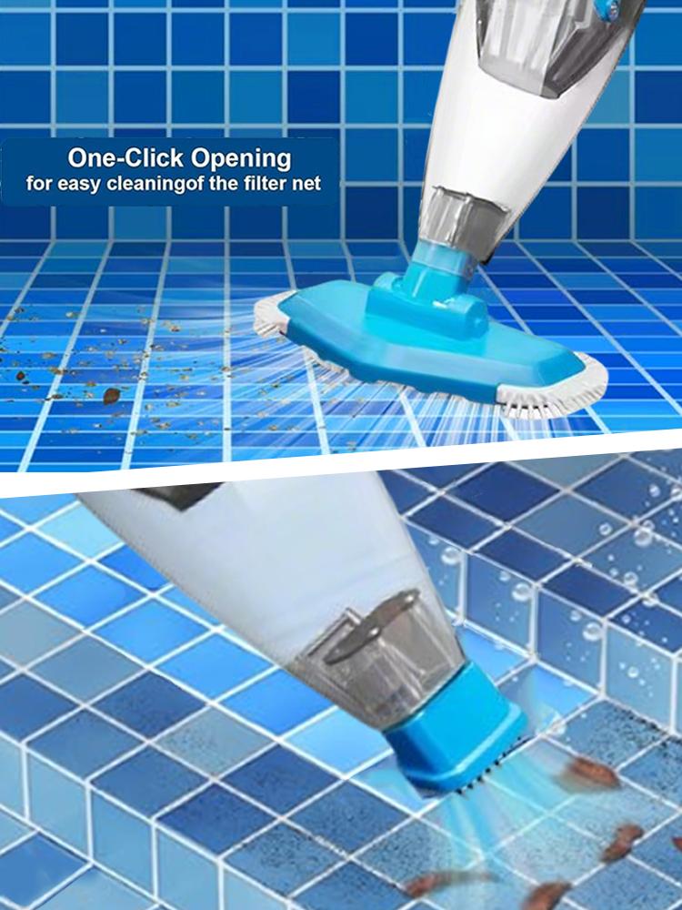 Handheld Rechargeable Pool Vacuum Cleaner for Spas Hot Tubs Small Pools with Automatic Immersion Detector Bristle Suction Nozzle