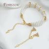 18K Gold Plated Extension Chain with Spring Clasp,2/3 Rows Pearl Necklaces Making,Tail Chain Connector Jewelry Accessories