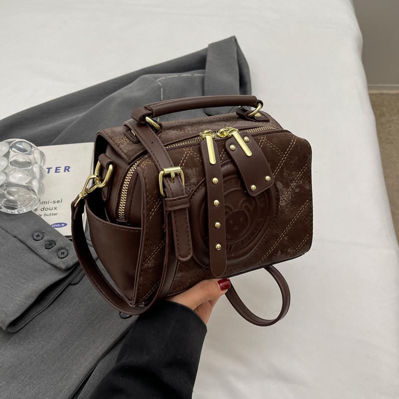 French Vintage Minimalist Square Shoulder Bag 2023 Autumn Winter High-end Single Shoulder Bag