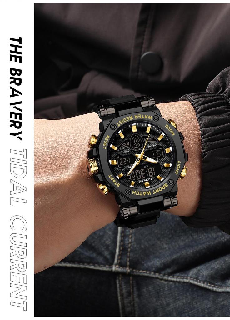 FOXBOX Multifunctional Waterproof Sports Watch for Men & Women, Luminous, Fashionable, Ideal for Commuting