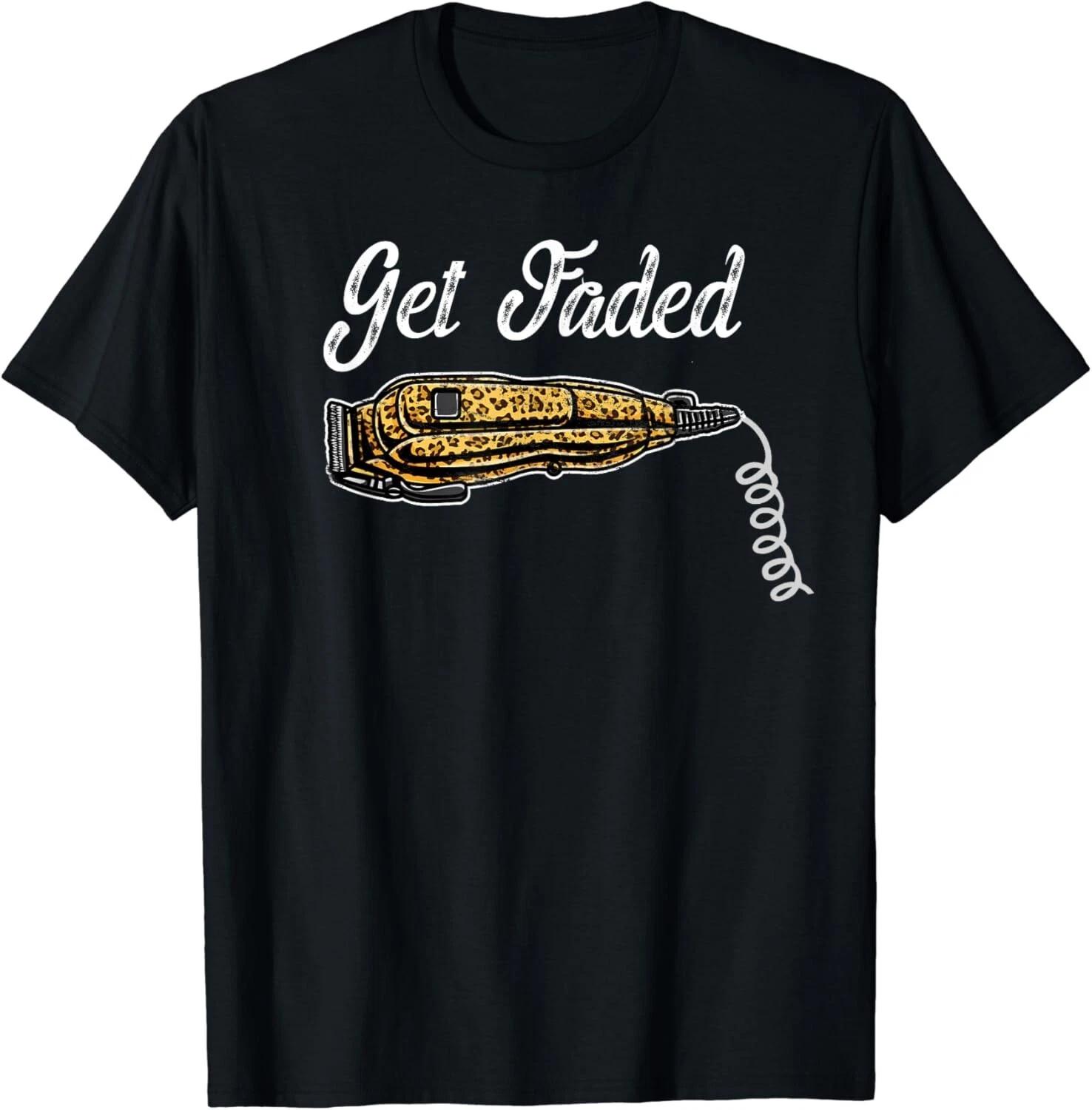 

Vintage Hairdresser Leopard Get Faded Funny Hairstylist Gift Unisex T-Shirt S
