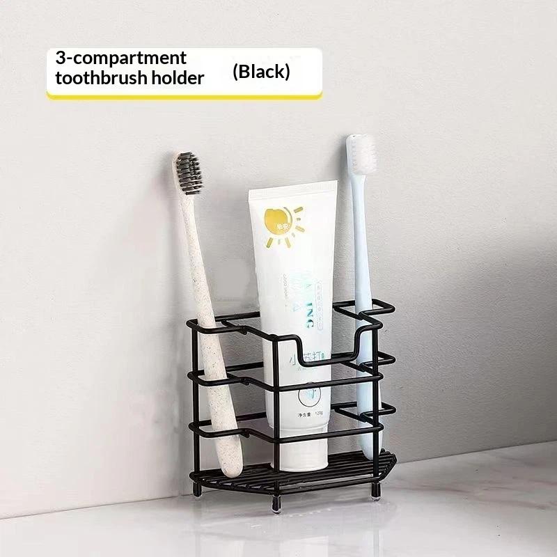 

201 Stainless Steel Electric Toothbrush Holder Household Bathroom Toilet Storage Rack For Toothpaste And Razor чёрный