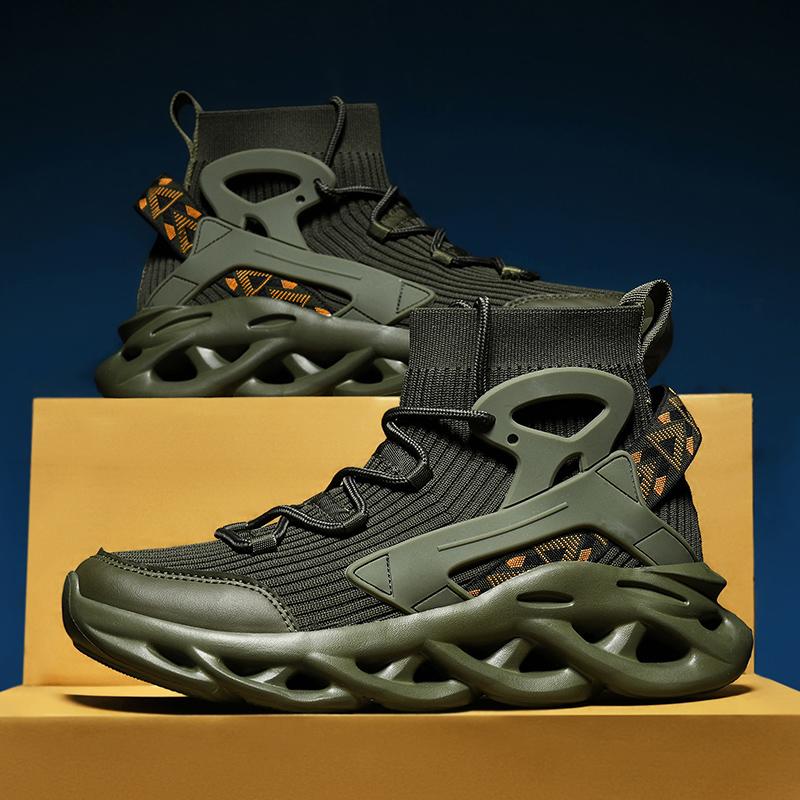 Herren-Sportschuh, Fischschuppen, fliegende und atmungsaktive Laufschuhe, Jugend-Flutschuhe, große Fitness-Joggingschuhe