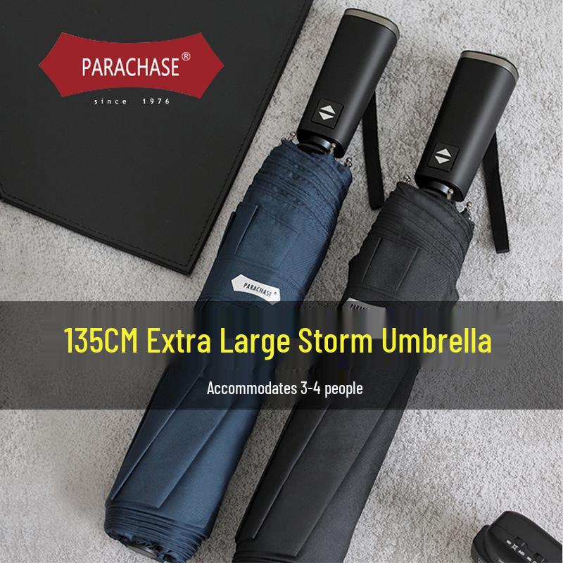 

PARACHASE Вітрозахисна 135см Автоматична Велика Парасолька для Чоловіків та Жінок 135cm синій