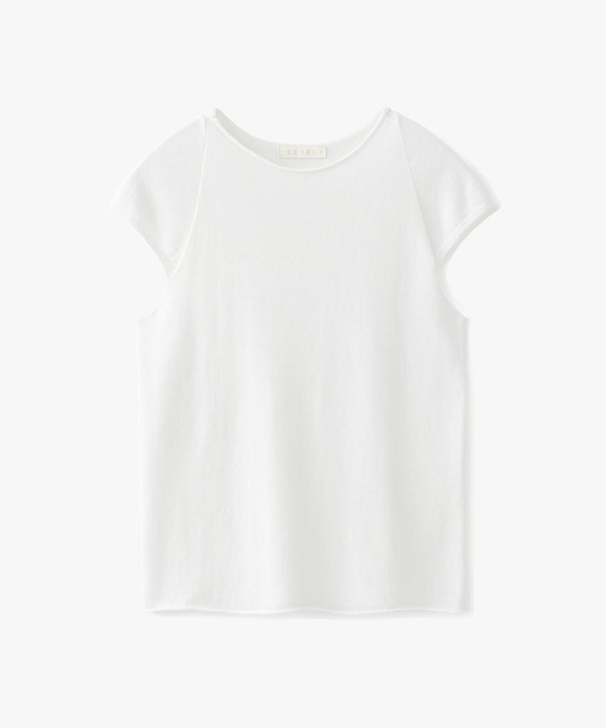 SUARE WOMEN Cutoff Cap Sleeve Ivory