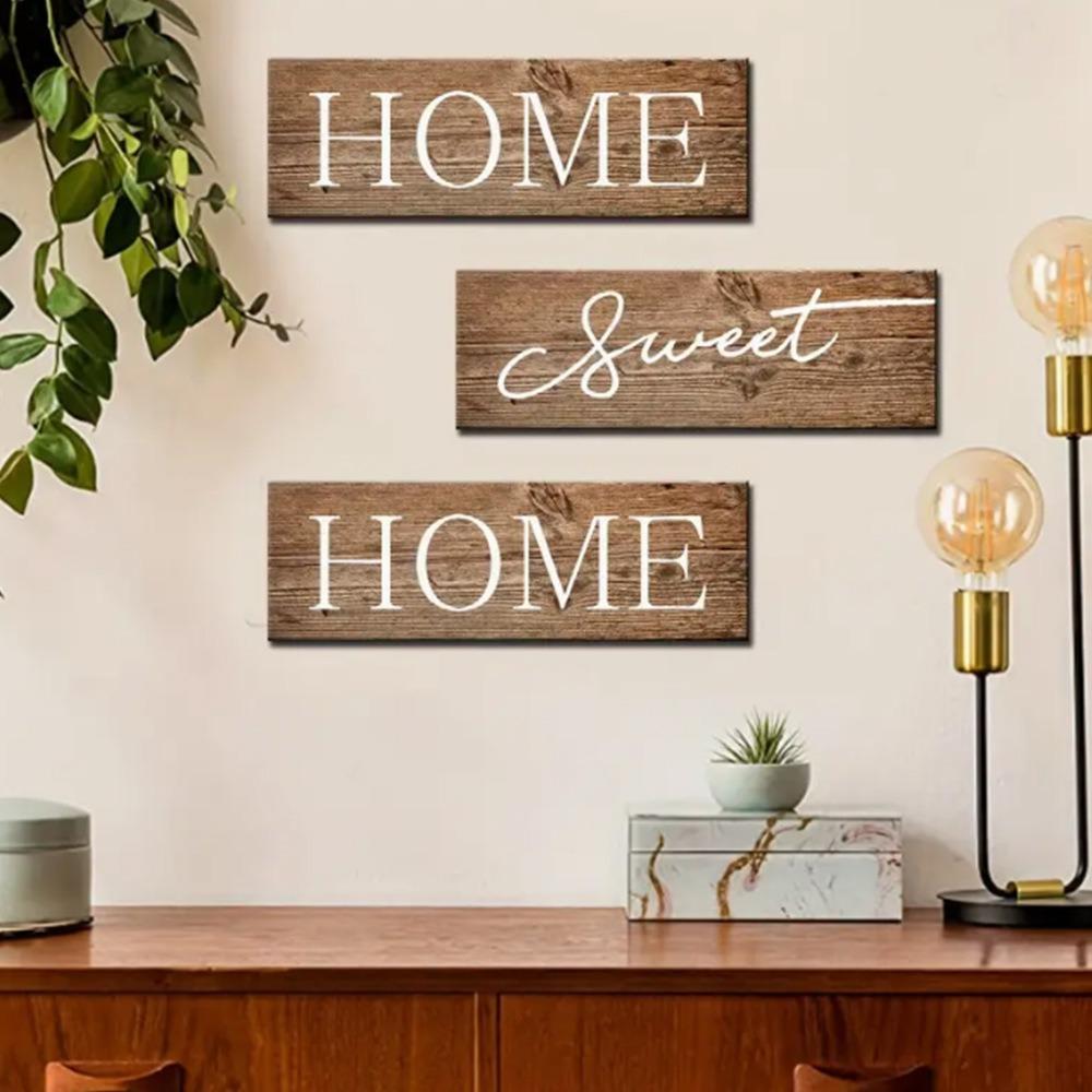 The Feeling of Returning Home Letters Sign Rustic Style English Letter Hanging Board  Wedding