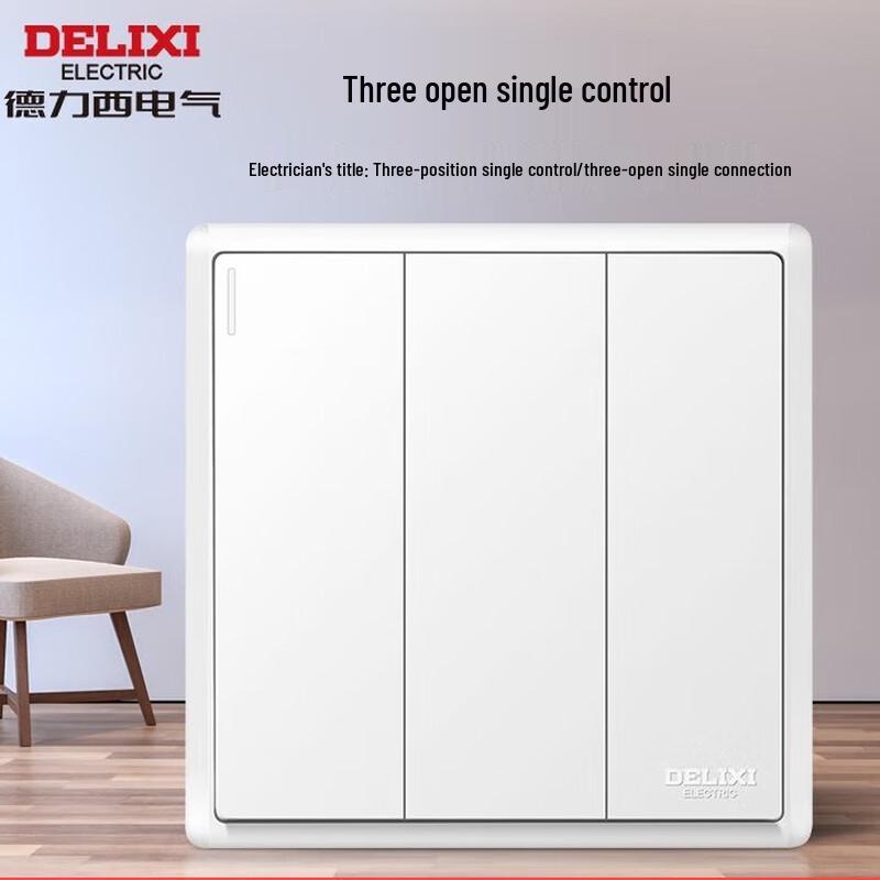 Delixi CD213 Series Wall Switch Three-Gang