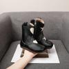 Genuine Leather Girls' Ankle Boots - 2025 Autumn/Winter Korean Style Princess Boots with Versatile Velvet Lining