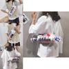Cute Cartoon Canvas Shoulder Bag For Girls White Bunny Design