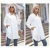 Fashion Long Sleeved Office Women Long Shirt Spring Autumn Loose Elegant Casual Basic Blouses Solid Color Lapel Streetwear Simple Tops Clothing