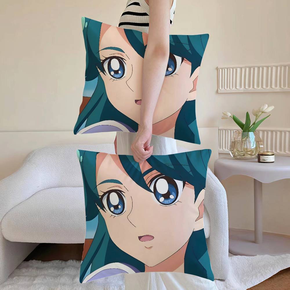 Cure M-Mermaid Pillow Case Sofa and Living Room Decorative Cushion Covers Dust-proof and Mite-proof Invisible Zipper