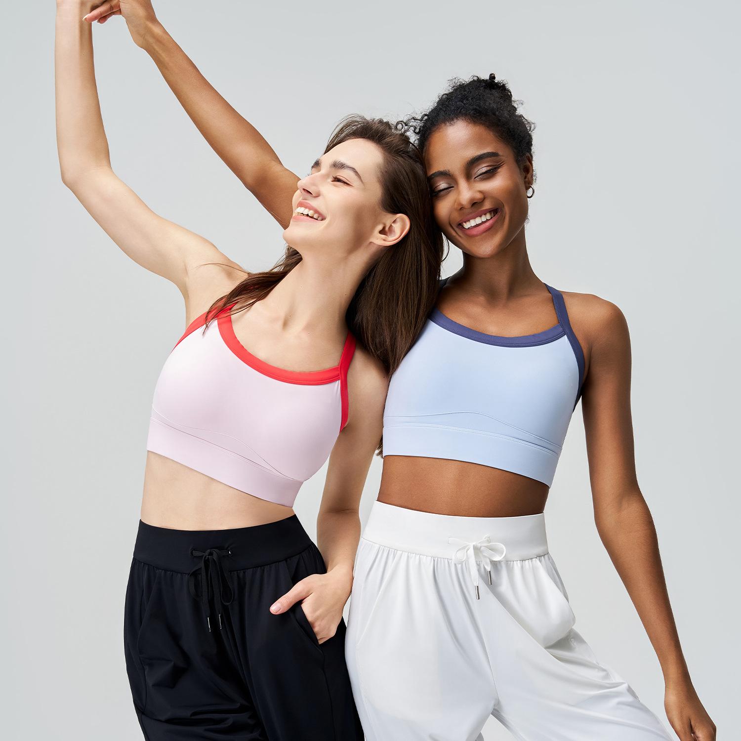 Женский летний двухцветный спортивный бюстгальтер для йоги — фото 3