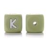 10Pcs 12mm Sage Silicone Alphabet Letter Beads 26 English Letter Baby Name Beads Teething Pacifier Chain Silicone Baby Teether