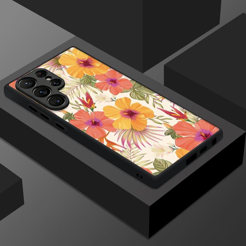 Magnetic Flower Pattern Phone Case For Samsung Galaxy S26 S23 S24 Ultra S25 FE S22 Plus S25 Edge For Magsafe Matte Hard PC Cover
