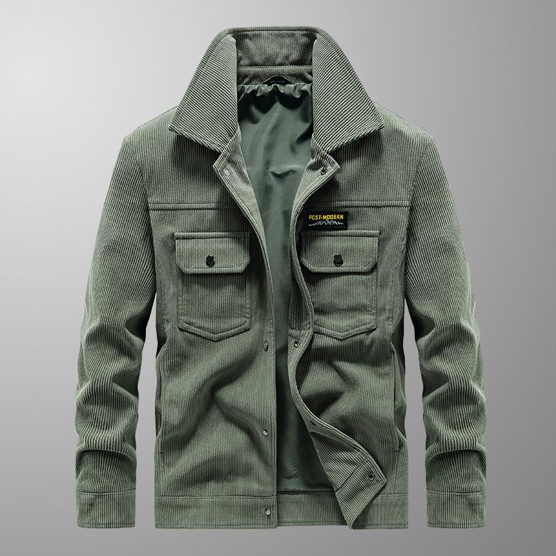 Men's Jacket Spring and Autumn Multi-pocket Business Casual Loose American Retro Tooling Lapel