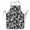 Kitty Joke Cats In a Mosaic Apron for Women Men Antifouling Kitchen Bib Cats Pattern Polyester Household Cleaning Tablier