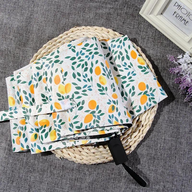 Creative Lemon Anti-UV Umbrella Sunny and Rainy Aluminum Alloy Folding Umbrellas Parasol Umbrella Rain Women