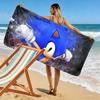 Sonic Action Print Beach Towel, Large Soft Quick Dry Towel for Beach Camping Swimming