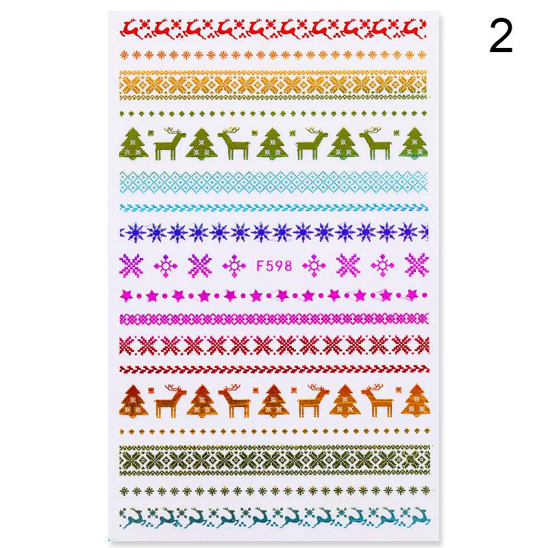 

Золотая бронзовая Рождественская Снежинка Лось Санта-наклейка для ногтей наклейка для ногтей аксессуары для дизайна ногтей чёрный