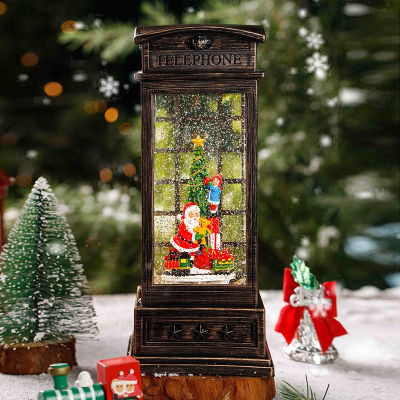 Christmas Carousel Old Man Tree Music Box Crystal Ball Music Box Drifting Snow Children's Birthday Gift Retro