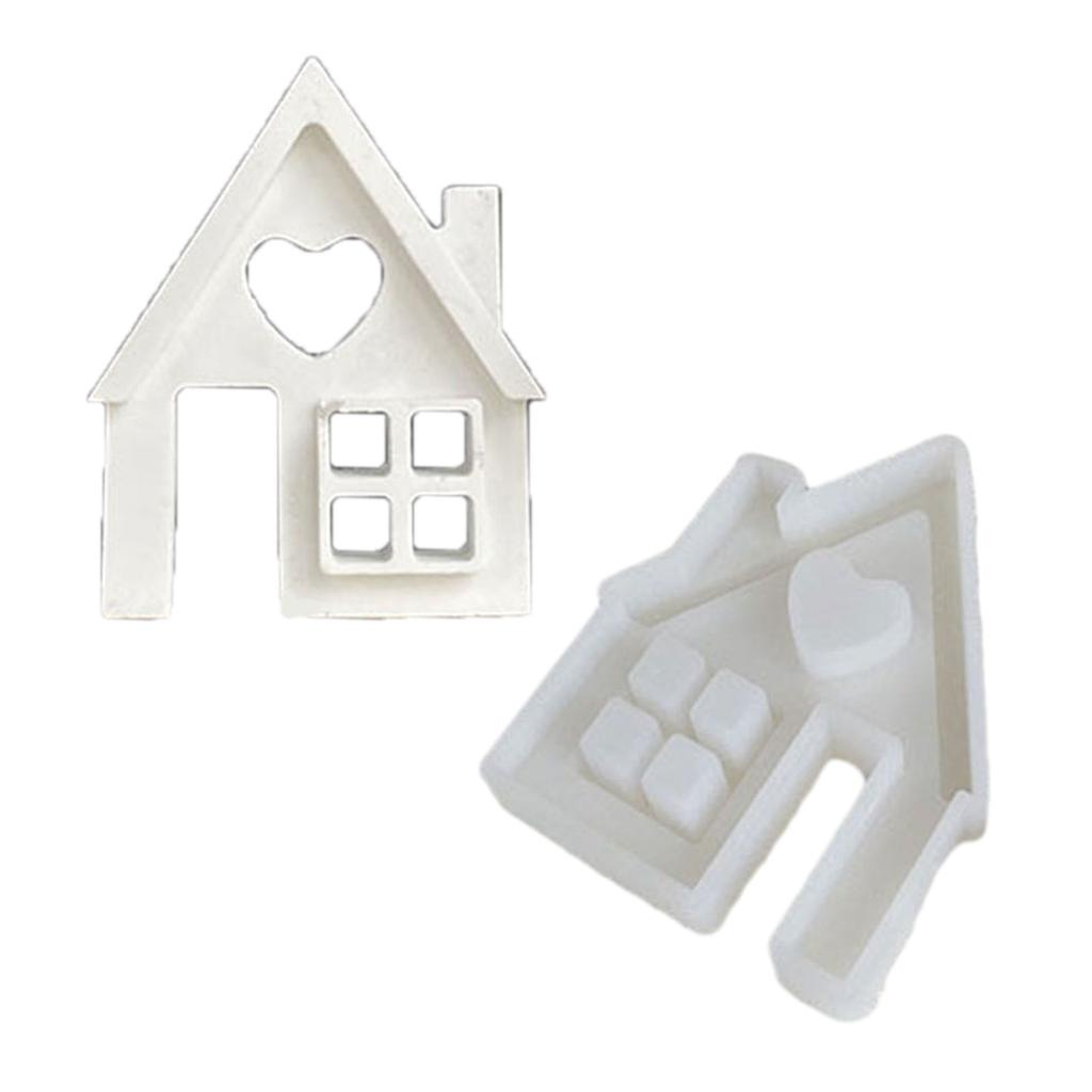 Dům s komínem Forma na svíčku Ručně vyráběná domácí silikonová forma Forma na pryskyřici Forma na výrobu vonných svíček pro DIY dekoraci
