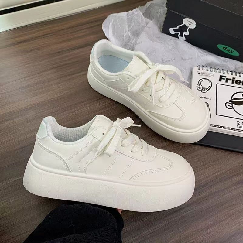 

Маленькие белые туфли весна толстая подошва контрастные цвета весна 2025 новый популярный ниша универсальный порт повышение высоты доски обувь кампус студенты 40 белый