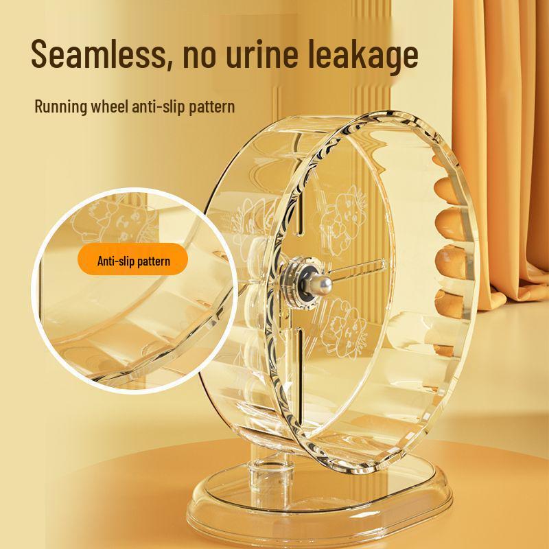Silent Running Wheel for Small Pets - Cute Hamster Exercise Toy with Transparent Stand