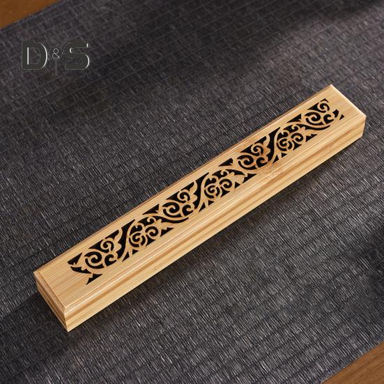 Cutie de Tămâie din Bambus Arzător de Tămâie Retro Suport Tămâie Sculptat Colector de Cenușă pentru Meditație Somn Reducerea Stresului Decor Cameră de Ceai