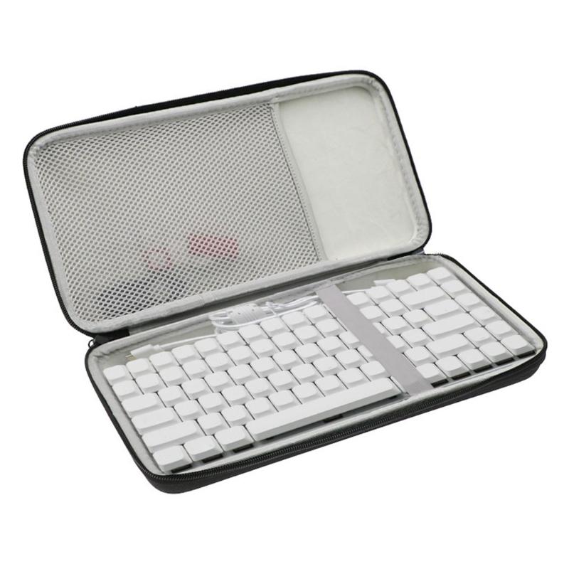 Hard Carrying Case Black Storage Bag Soft Gray Lining for K3 Mechanical Keyboards