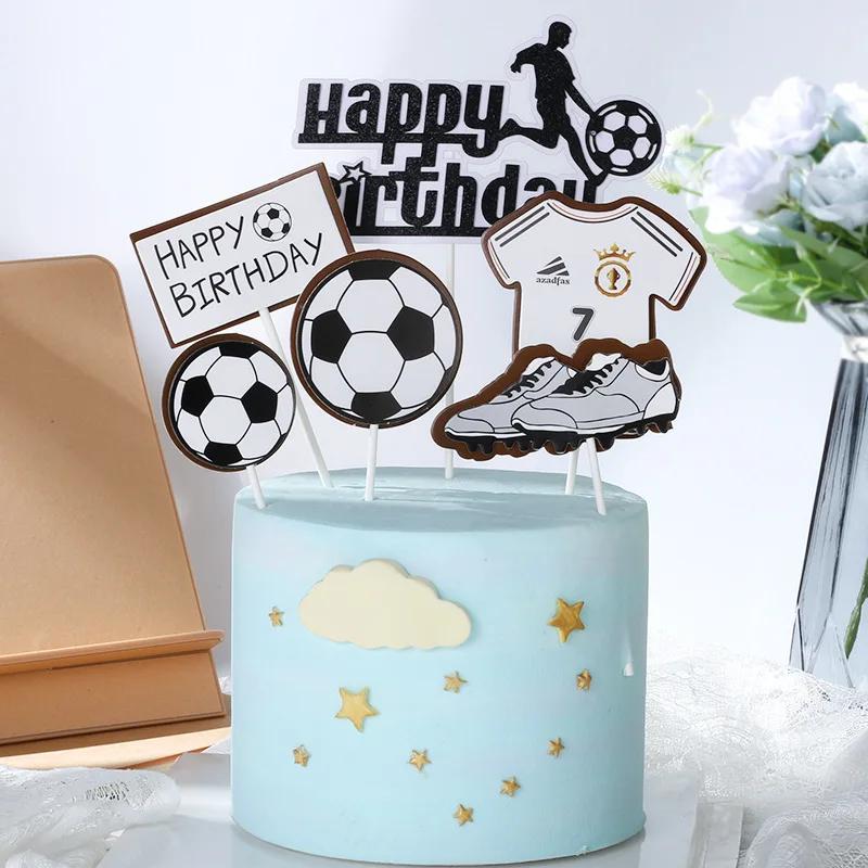 Topper Cupcake Baschet Fotbal Temă Sport Băiat La Mulți Ani Topper Tort Pentru Decorarea Tortului de Petrecere de Ziua de Naștere a Copiilor