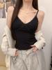 #New Lace Polished V-neck Thermal Sling Vest Slim and Thin Women's Fixed Top with Chest Pad