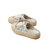 Fashion sequined bag head half slippers women's 2025 summer new thick-soled straw rope fisherman shoes without heel sandals