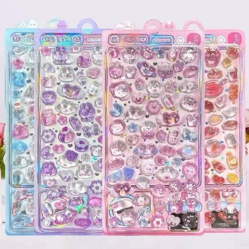 1 buc. Drăguț Desen Animat Familie Fantome Autocolante Relief 3D Distractive Jelly Transparente Decorațiuni pentru Huse de Telefon Copii DIY Autocolant Cristal