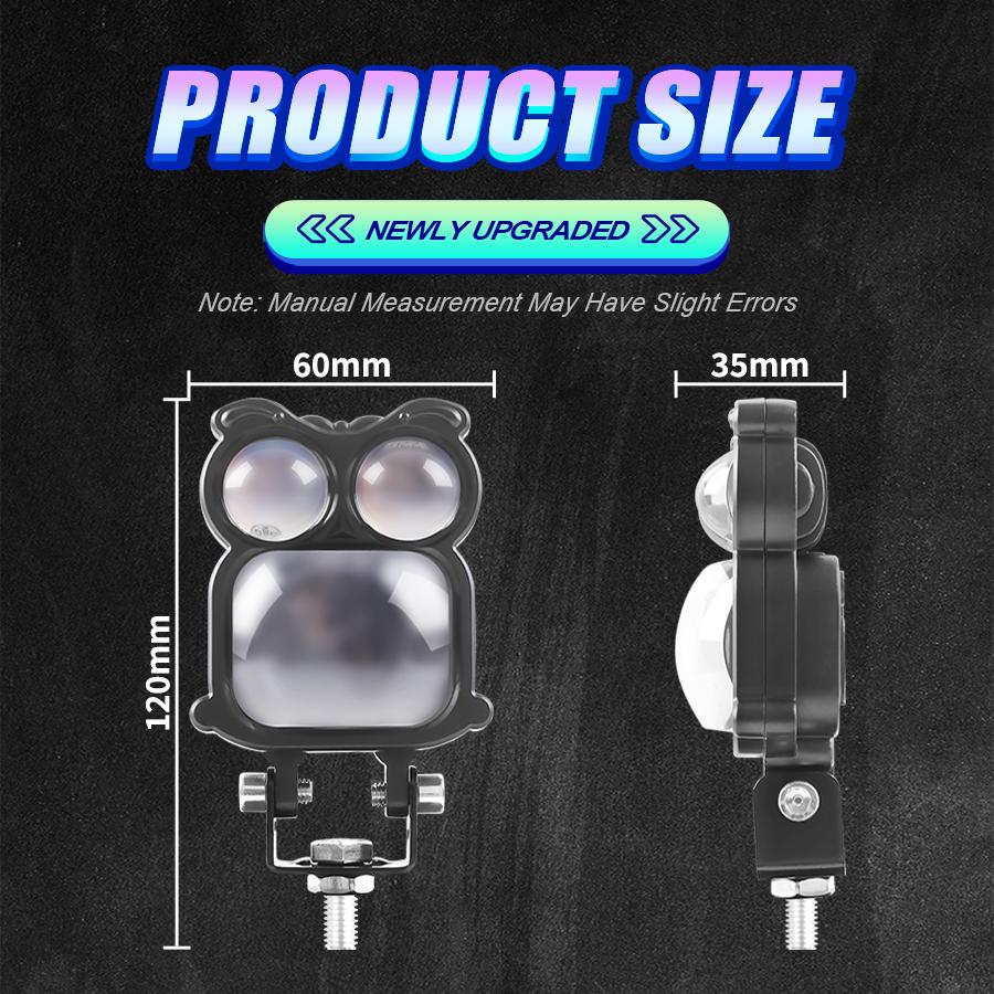 LED Owl Demon Eye Headlight Dynamic Motorcycle Devil Eyes Yellow White Flash Waterproof for Motorbike Car Headlight Accessories