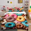 "Colorful Donut Art Decor Set" Bedding Set with 1 Duvet Cover 2 Pillowcases Single Double King Queen, Gift