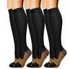 3 Pairs High Elastic Knee Length Compressed Socks for Sports Enthusiasts and Long Distances Traveling Fatigue Relief