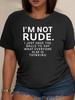 Ich bin nicht unhöflich Damen-T-Shirt - Lustiges sarkastisches Zitat Rotes Oberteil