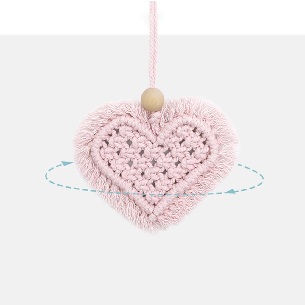 Bil Speil Hengende Tilbehør Bakspeil Interiør Ornament Håndvevd Kjærlighet Hjem Dekorasjon Anheng Valentinsgave