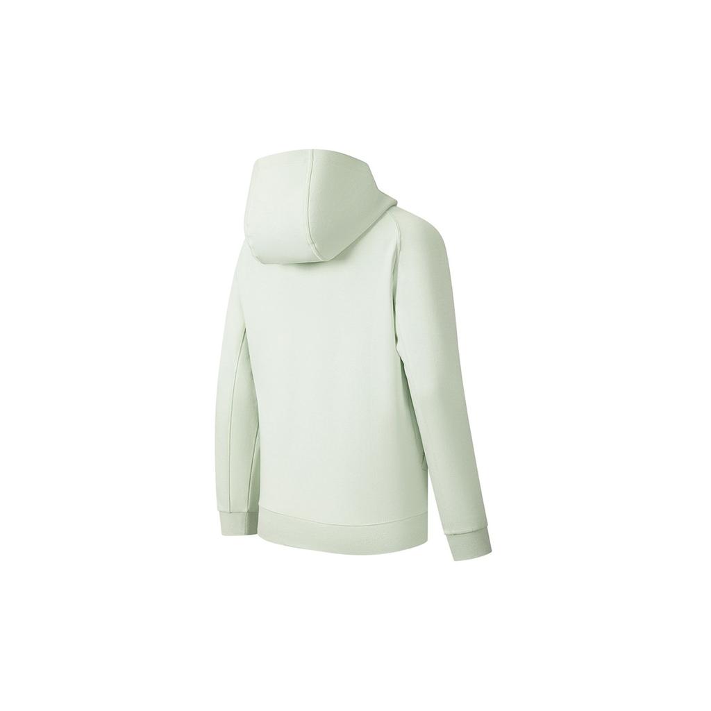 Lining Fitness Series Solid Color Logo Print Hooded Long Sleeve Sweatshirt Jacket Women sweatshirt Light-Jade AWDS780-6