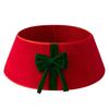 Christmas Tree Skirt Soft Faux Suede Bow Design Foldable Reusable Base Cover Festive Christmas Decoration