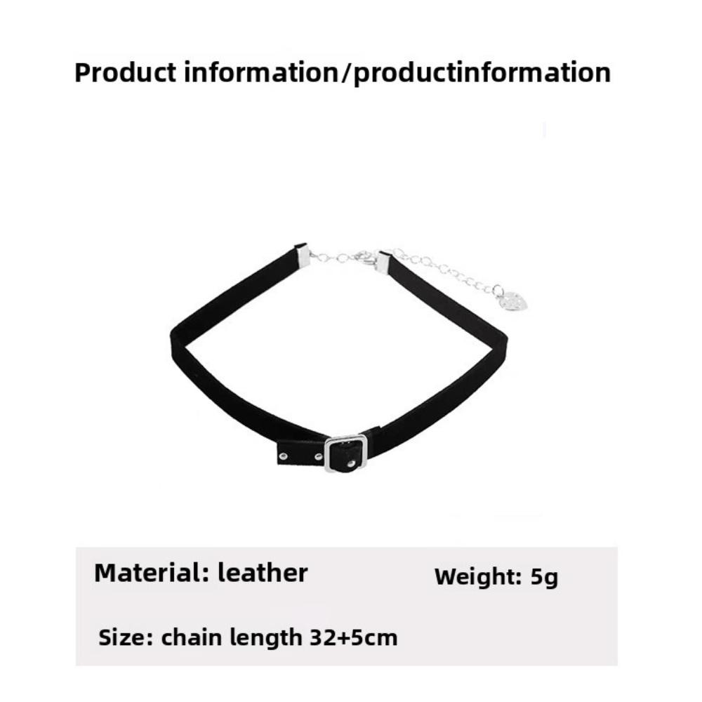 Sexy Black Leather Rope Collar Collarbone Chain Necklace for Women Personality Retro Hip Hop Rock Neck Accessories Jewelry Y2K